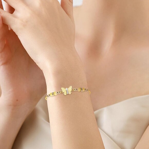 Vibrant Adjustable Butterfly Bracelets - 10-Piece Rhinestone Set for All Ages - Picture 3 of 7